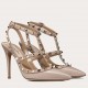 Valentino Rockstud Caged Pump 100mm In Powder Patent Leather