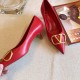 Valentino Vlogo Pump 45mm In Red Lambskin