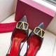 Valentino Vlogo Slingback Pumps 40mm In Black Leather