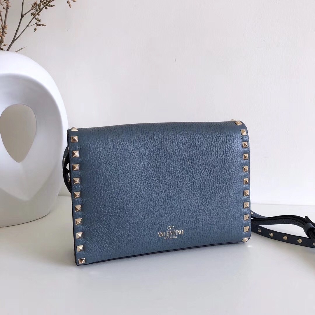 Valentino Rockstud Small Crossbody Bag In Amadeus Grained Leather