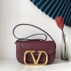 Valentino Supervee Crossbody Bag In Burgundy Leather