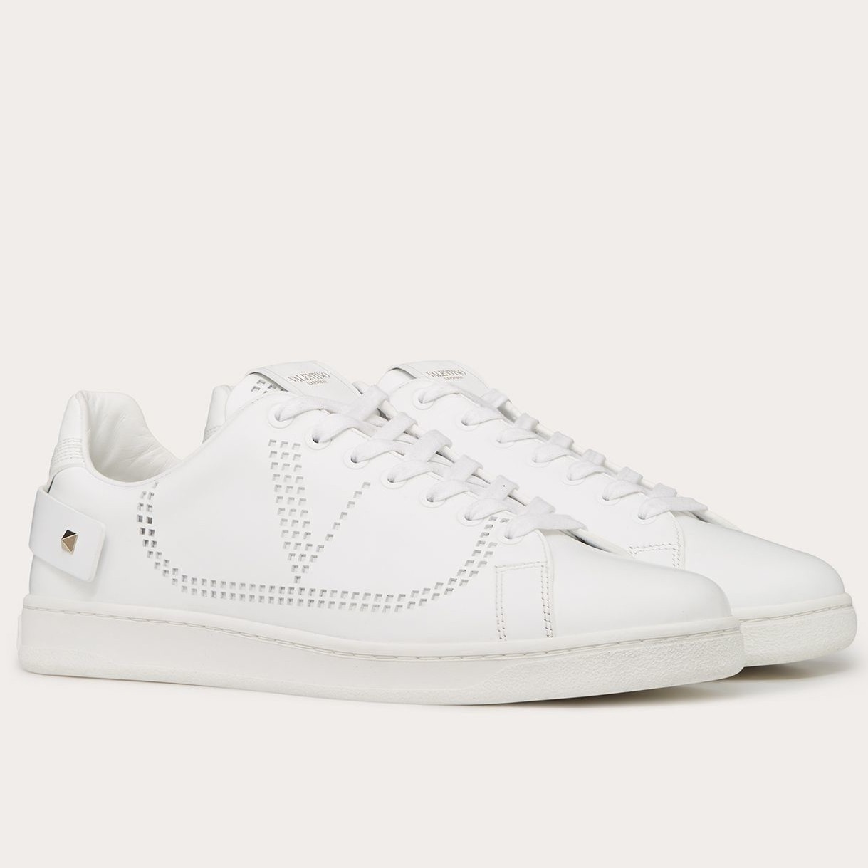 Valentino Women's Backnet Sneakers With White Heel