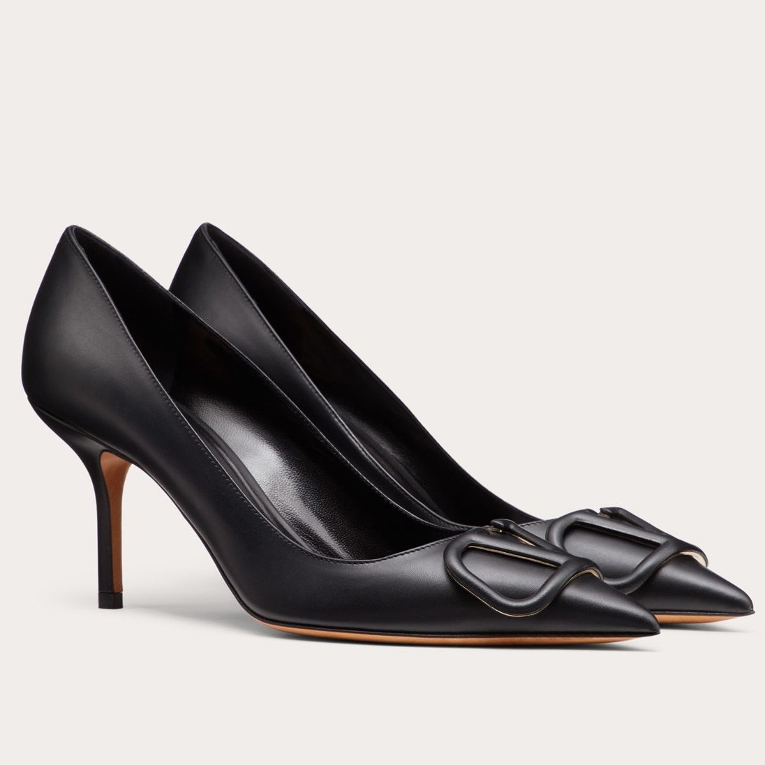 Valentino VLOGO 80mm Pumps In Black Calfskin