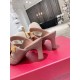 Valentino Roman Stud Mules 65mm In Beige Calfskin