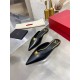 Valentino Roman Stud Flat Mules In Black Calfskin