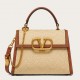 Valentino Small Vsling Handbag In Chevron Raffia