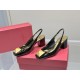 Valentino One Stud Slingback Pumps 60mm In Black Patent Leather