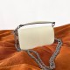 Valentino Loco Small Shoulder White Bag with Crystals Logo