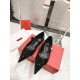 Valentino Tiptoe Ballet Flats In Black Patent Leather