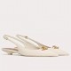 Valentino Bold Edition VLogo Slingback Ballerinas in White Leather