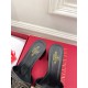 Valentino VLogo Cut-out Slide Sandals 60mm in Black Leather