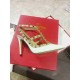 Valentino Rockstud Ankle Strap Pump In White Patent Leather