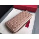 Valentino Rockstud Spike Zip Wallet In Pastel Pink Lambskin