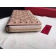 Valentino Rockstud Spike Zip Wallet In Pastel Pink Lambskin