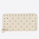 Valentino Rockstud Spike Zip Wallet In White Lambskin