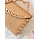 Valentino Rockstud Wallet with Chain in Beige Grained Leather