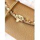 Valentino Rockstud Wallet with Chain in Beige Grained Leather