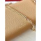 Valentino Rockstud Wallet with Chain in Beige Grained Leather