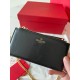 Valentino Rockstud Wallet with Chain in Black Grained Leather