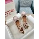 Valentino Rockstud Ballerina In Rose Cannelle Satin