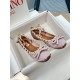 Valentino Rockstud Ballerina In Rose Cannelle Satin