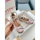 Valentino Rockstud Ballerina In Rose Cannelle Satin