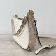 Valentino Rockstud Small Hobo Bag in White Grainy Calfskin