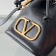 Valentino VLogo Signature Mini Bucket Bag in Black Calfskin