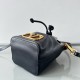 Valentino VLogo Signature Mini Bucket Bag in Black Calfskin