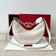 Valentino VLogo Moon Small Hobo Bag with Chain in White Leather