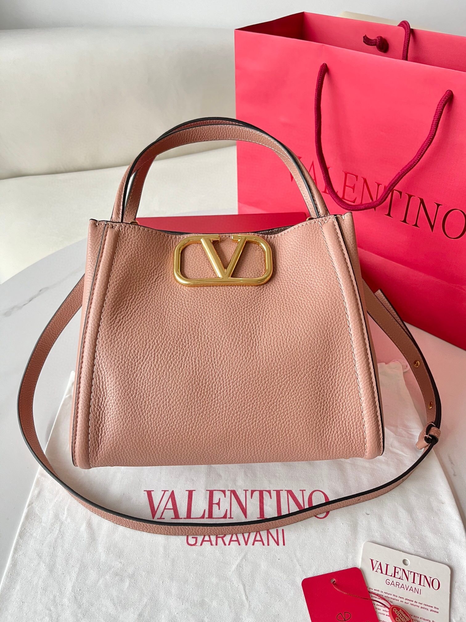 Valentino Alltime Medium Bag in Poudre Grained Calfskin