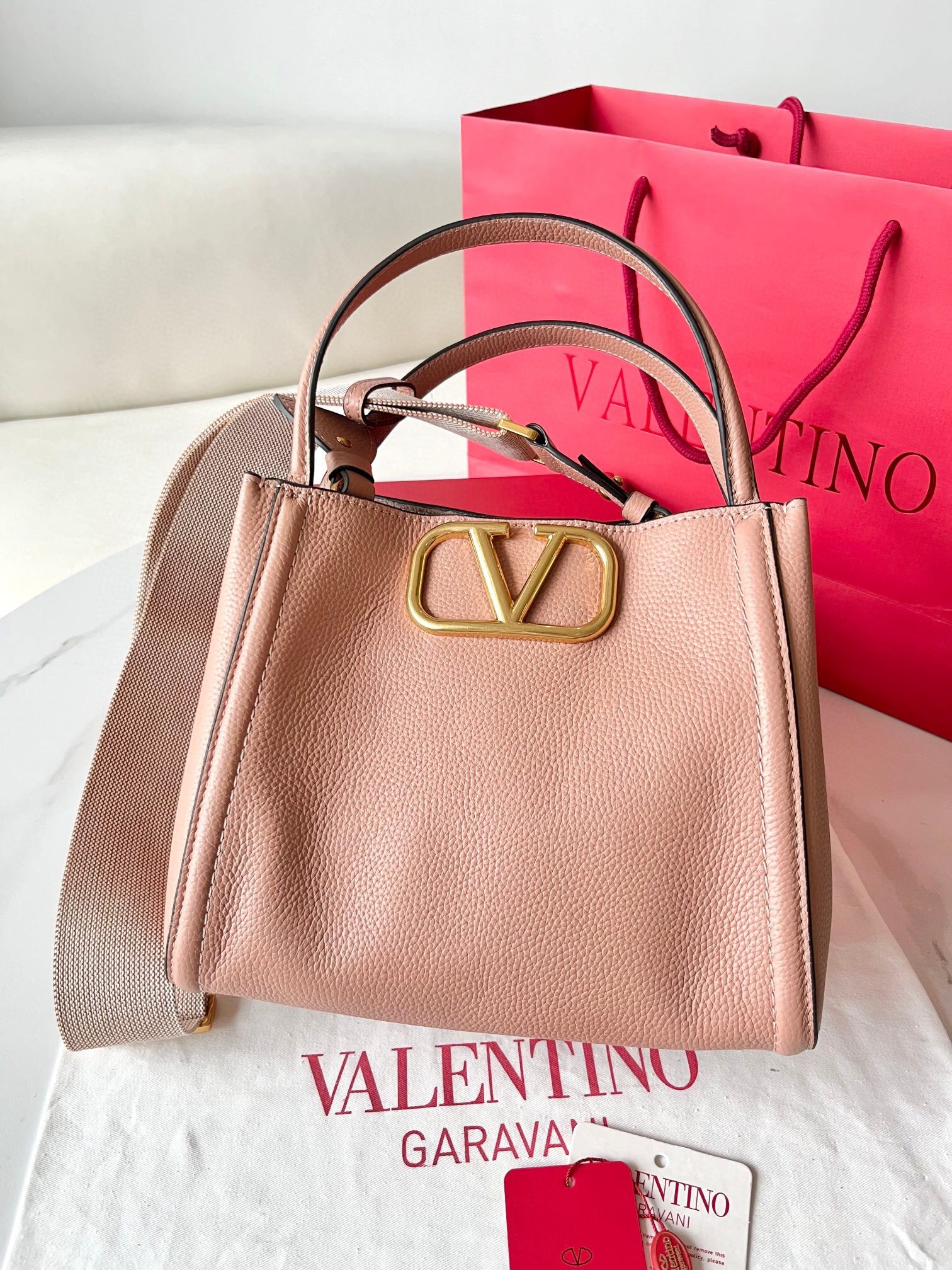 Valentino Alltime Medium Bag in Poudre Grained Calfskin