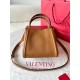 Valentino Alltime Small Bag in Brown Grained Calfskin