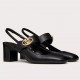 Valentino VLogo Locker Mary-Jane Slingback Pumps 60mm in Black Calfskin