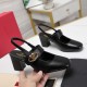 Valentino VLogo Locker Mary-Jane Slingback Pumps 60mm in Black Calfskin