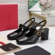 Valentino VLogo Locker Mary-Jane Slingback Pumps 60mm in Black Calfskin