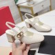 Valentino VLogo Locker Mary-Jane Slingback Pumps 60mm in White Calfskin