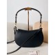 Valentino Garavani Ohval Small Shoulder Bag in Black Calfskin