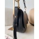 Valentino Garavani Ohval Small Shoulder Bag in Black Calfskin