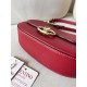 Valentino Garavani Ohval Small Shoulder Bag in Red Calfskin