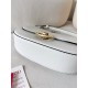 Valentino Garavani Ohval Small Shoulder Bag in White Calfskin