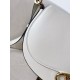 Valentino Garavani Ohval Small Shoulder Bag in White Calfskin