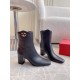 Valentino VLogo The Bold Edition Ankle Boots 70mm in Black Calfskin