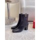 Valentino VLogo The Bold Edition Ankle Boots 70mm in Black Calfskin