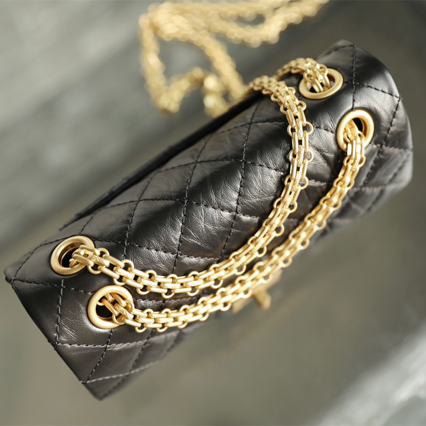 Chanel 2.55 Series Flap Bag Full Steel Vintage Gold Mini