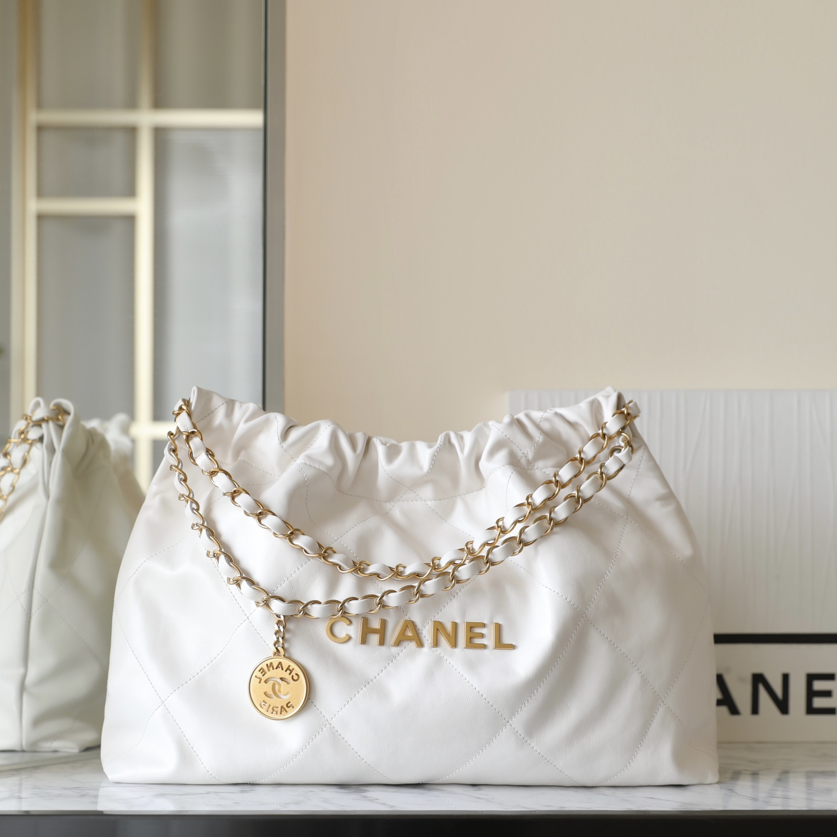 Chanel 24C Shopping Bag White/Gold