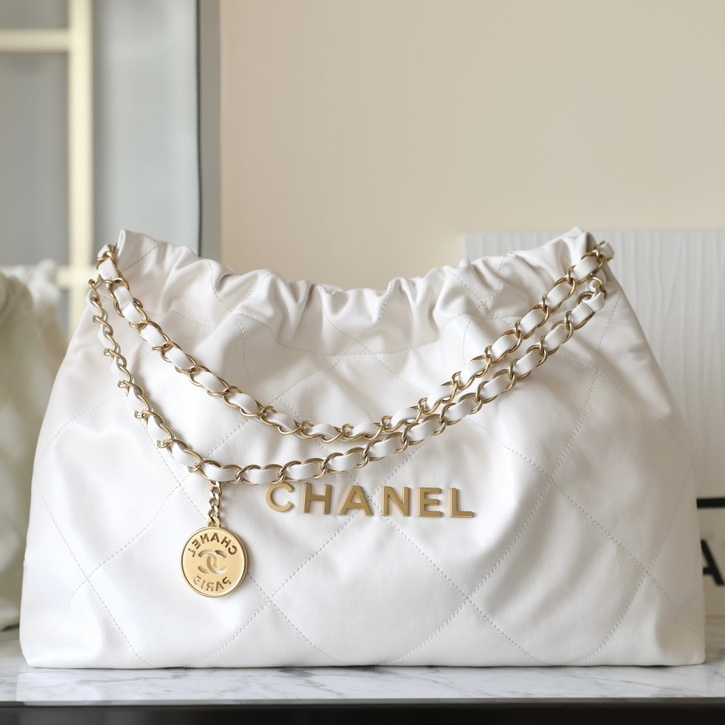 Chanel 24C Shopping Bag White/Gold