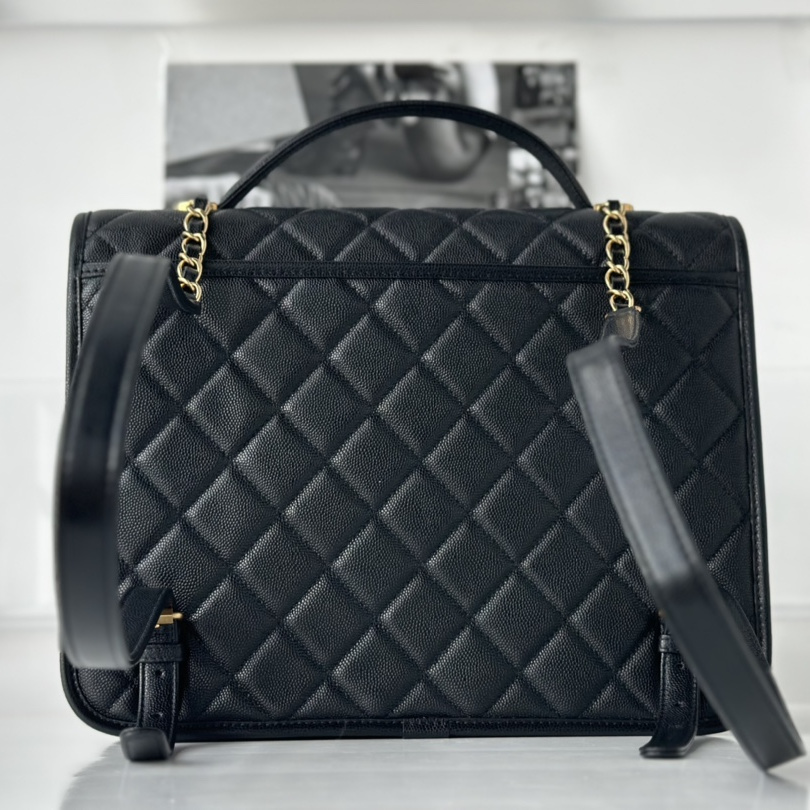 Chanel Backpack 22K Series Black and Gold Calfskin