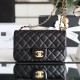 Chanel Mini Gold Ball Flap Bag Black and Gold