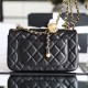 Chanel Mini Gold Ball Flap Bag Black and Gold